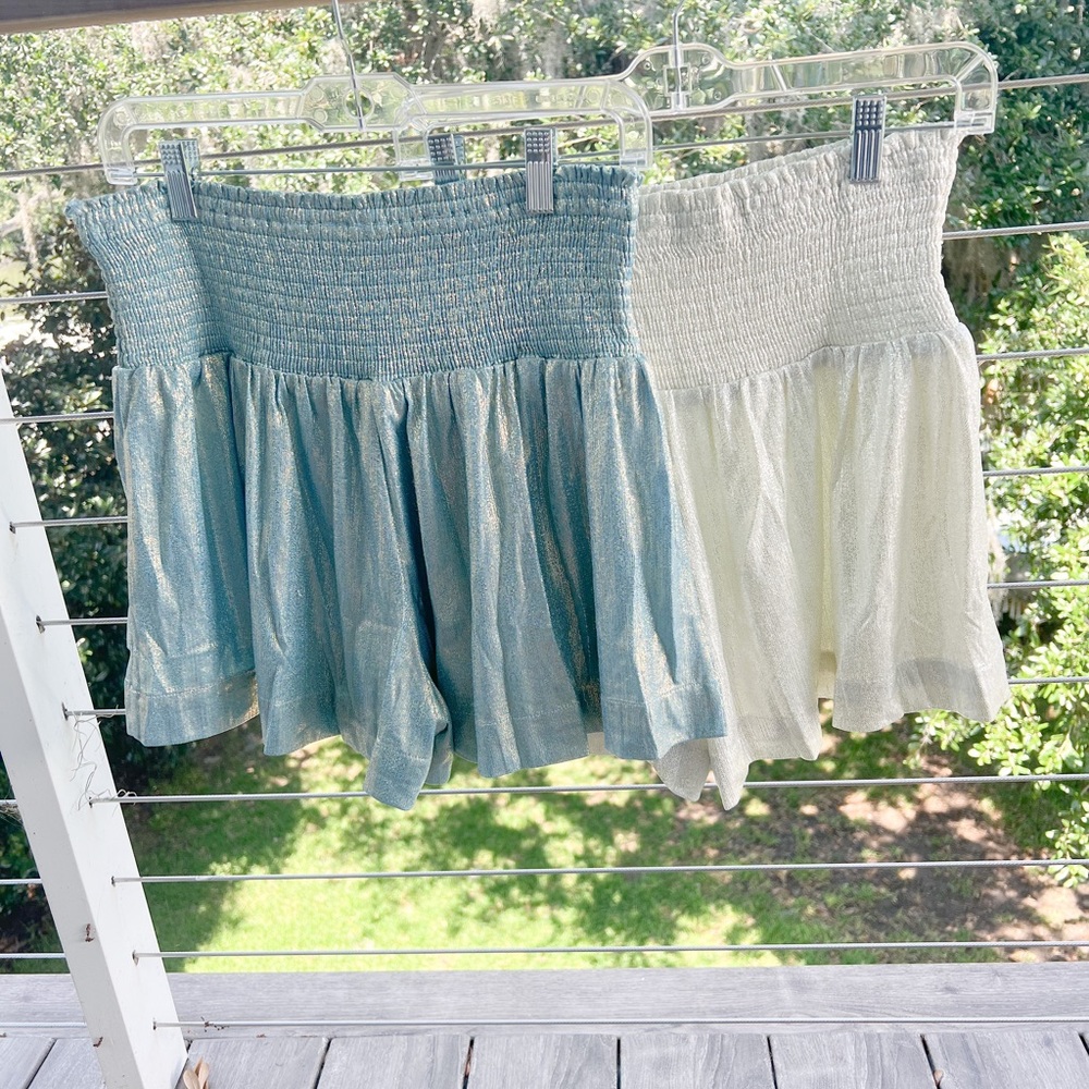 TCEC Blue Glitter Shorts Brand New